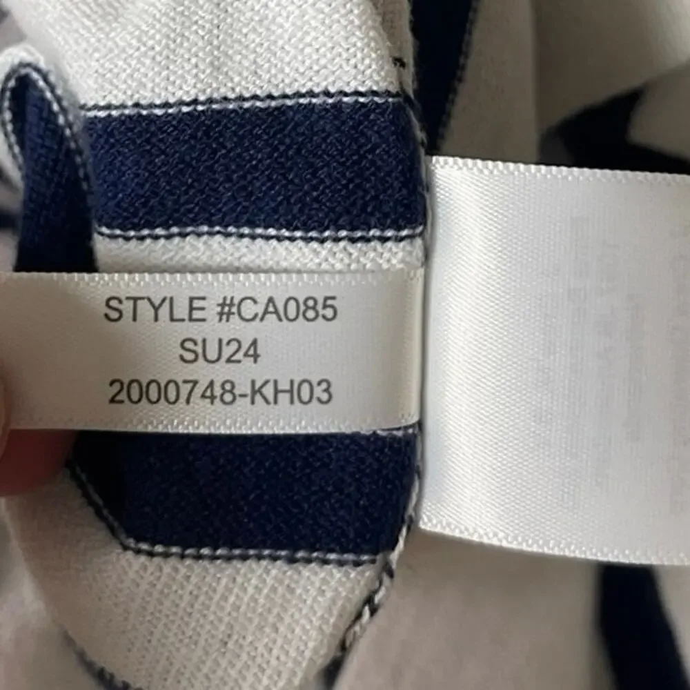J.Crew Women’s Large Striped Sweater Classic Shell White Navy Coastal Nautical